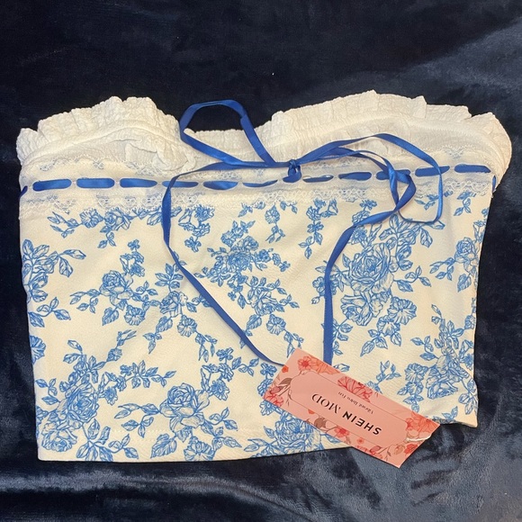 SHEIN Floral Design Tube Crop Top - Picture 1 of 2